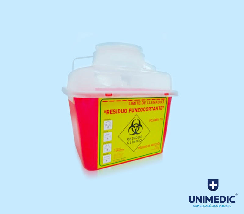Recipiente de Plástico Para Residuos Punzocortantes