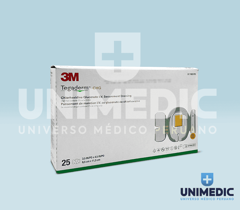 Apósito de Fijación 3M Tegaderm CHG con Gel Antimicrobian